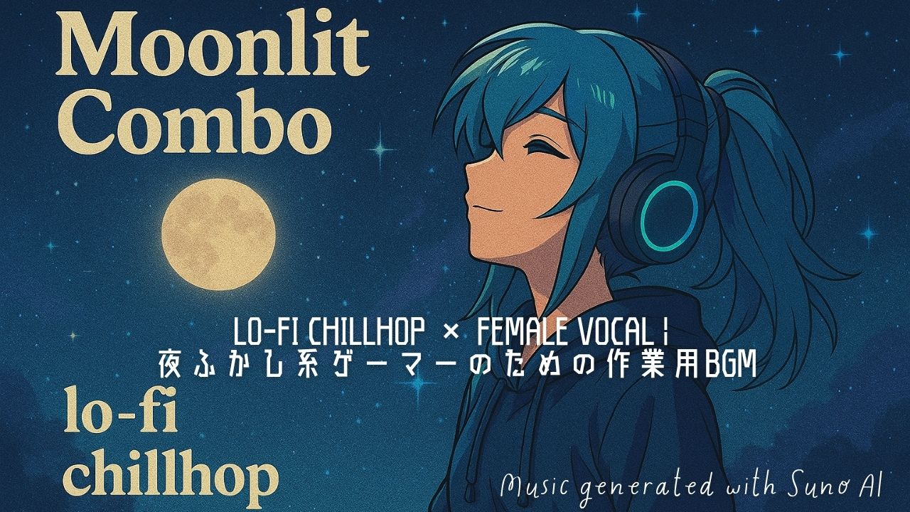 【Moonlit Combo】MMO長時間プレイを支える120BPMのLo-fi × 女性ボーカルBGM【夜ふかし系オタク女子ADA】
