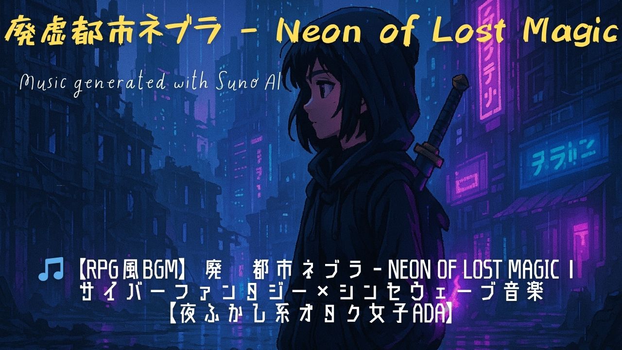 【RPG風BGM第3章】廃墟都市ネブラ - Neon of Lost Magic｜サイバーファンタジーが交錯する音の旅