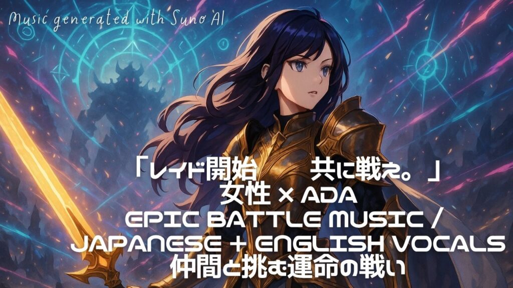 【ADAオリジナルBGM】レイド戦にぴったりな高揚感!日本語+英語MIXの女性ボーカル曲【Suno×Lo-fi】
