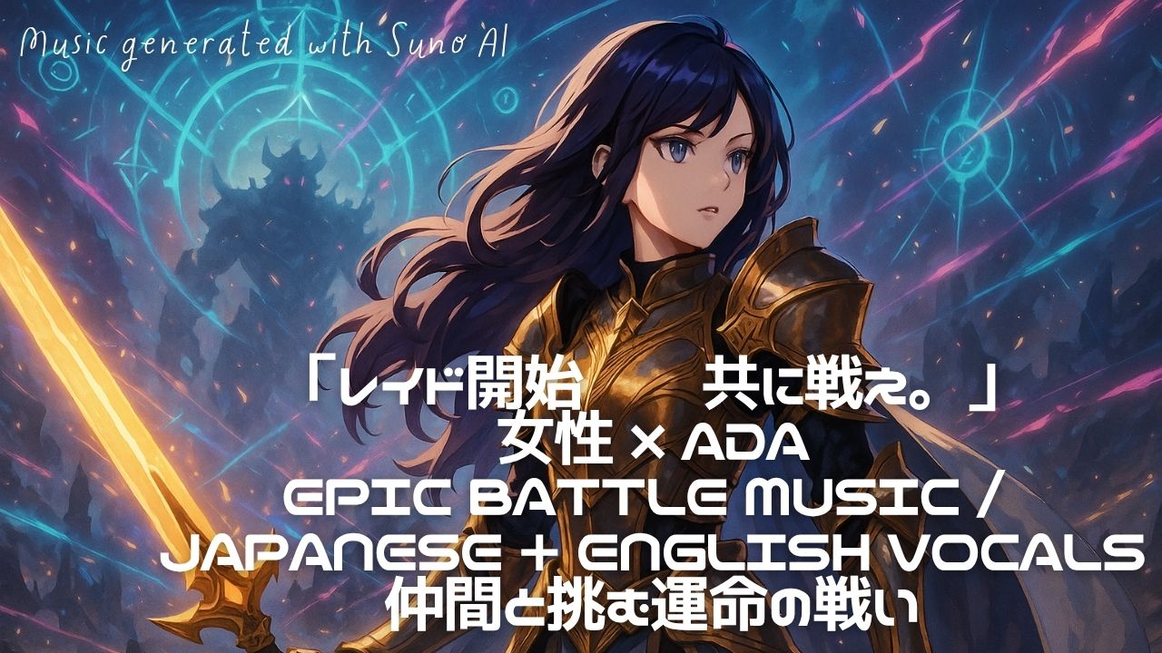 【ADAオリジナルBGM】レイド戦にぴったりな高揚感！日本語＋英語MIXの女性ボーカル曲【Suno×Lo-fi】