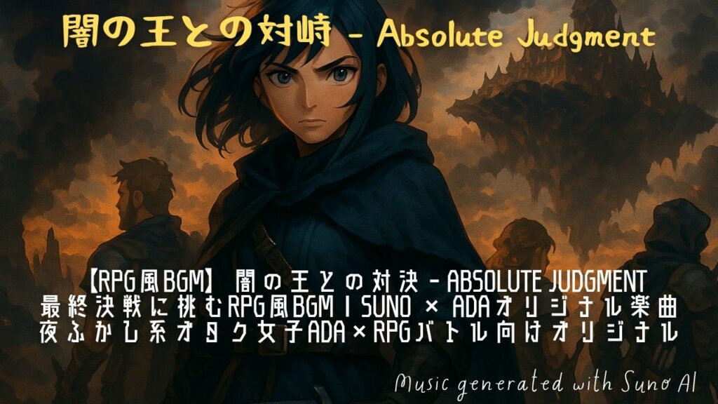 【第6章:闇の王との対峙】Sunoで描くRPG風最終決戦BGM|ADA