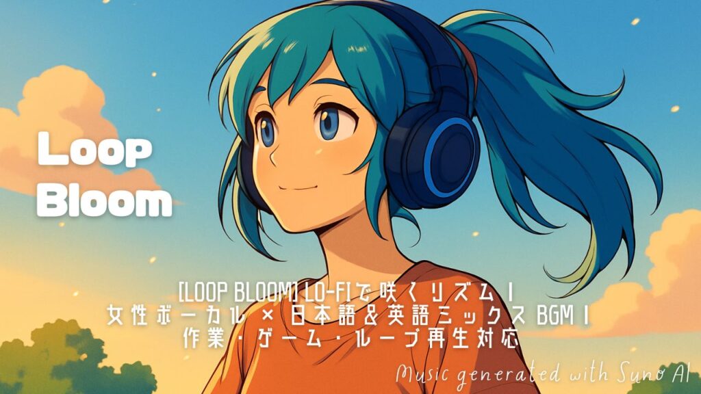 【Loop Bloom】Lo-fi × 女性ボーカルで咲く夏のBGM|作業・ゲーム用に最適な日英ミックスのAI音楽