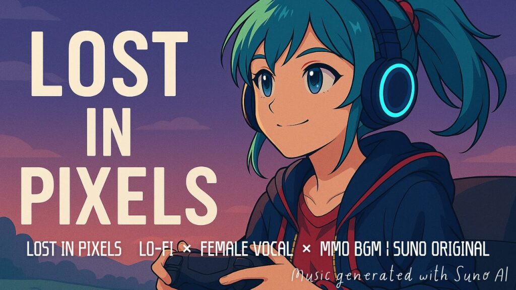 【Lo-fi × 女性ボーカル】ゲームに没頭できるBGM「Lost in Pixels」|SUNO AI制作オリジナル曲