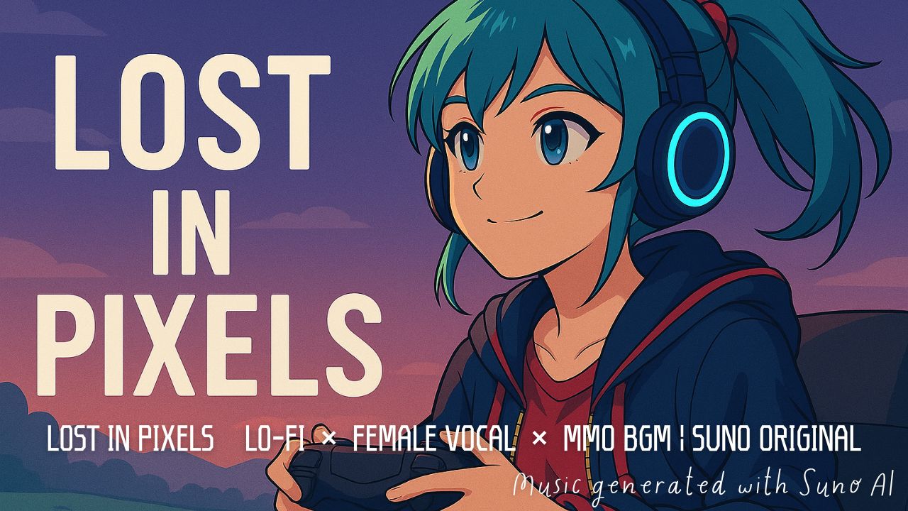 【Lo-fi × 女性ボーカル】ゲームに没頭できるBGM「Lost in Pixels」｜SUNO AI制作オリジナル曲