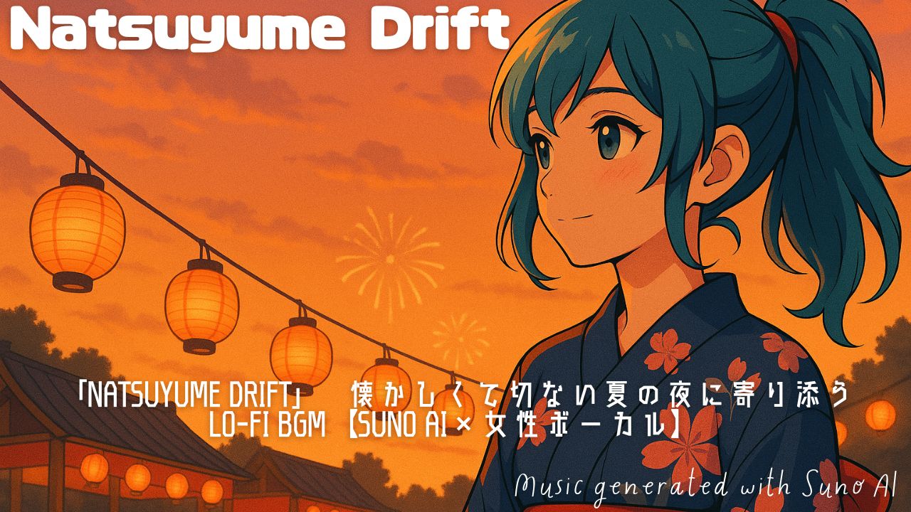 夏の夜を駆ける音楽「Natsuyume Drift」｜Lo-fi×女性ボーカル×日本語＆英語MIX【作業・ゲームBGM】