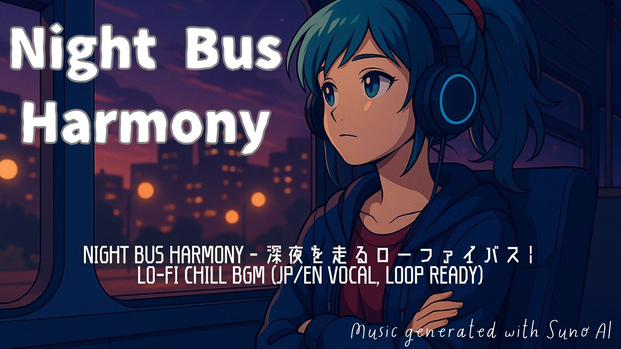 【Night Bus Harmony】深夜バスに揺られて聴くLo-fiチルBGM（日本語×英語ミックス）