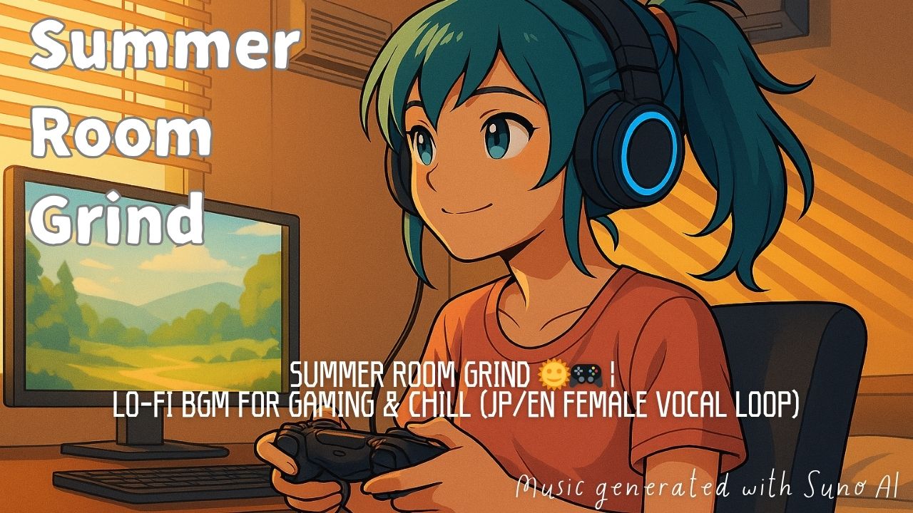 Summer Room Grind｜夏の部屋で聴くゲーム＆作業用Lo-fi女性ボーカルBGM