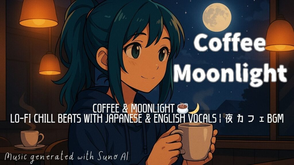 Coffee & Moonlight｜夜カフェ気分で聴くLo-fi BGM（女性ヴォーカル／日本語&英語）