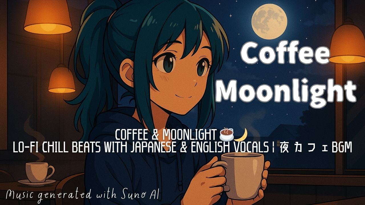 Coffee & Moonlight｜夜カフェ気分で聴くLo-fi BGM（女性ヴォーカル／日本語&英語）