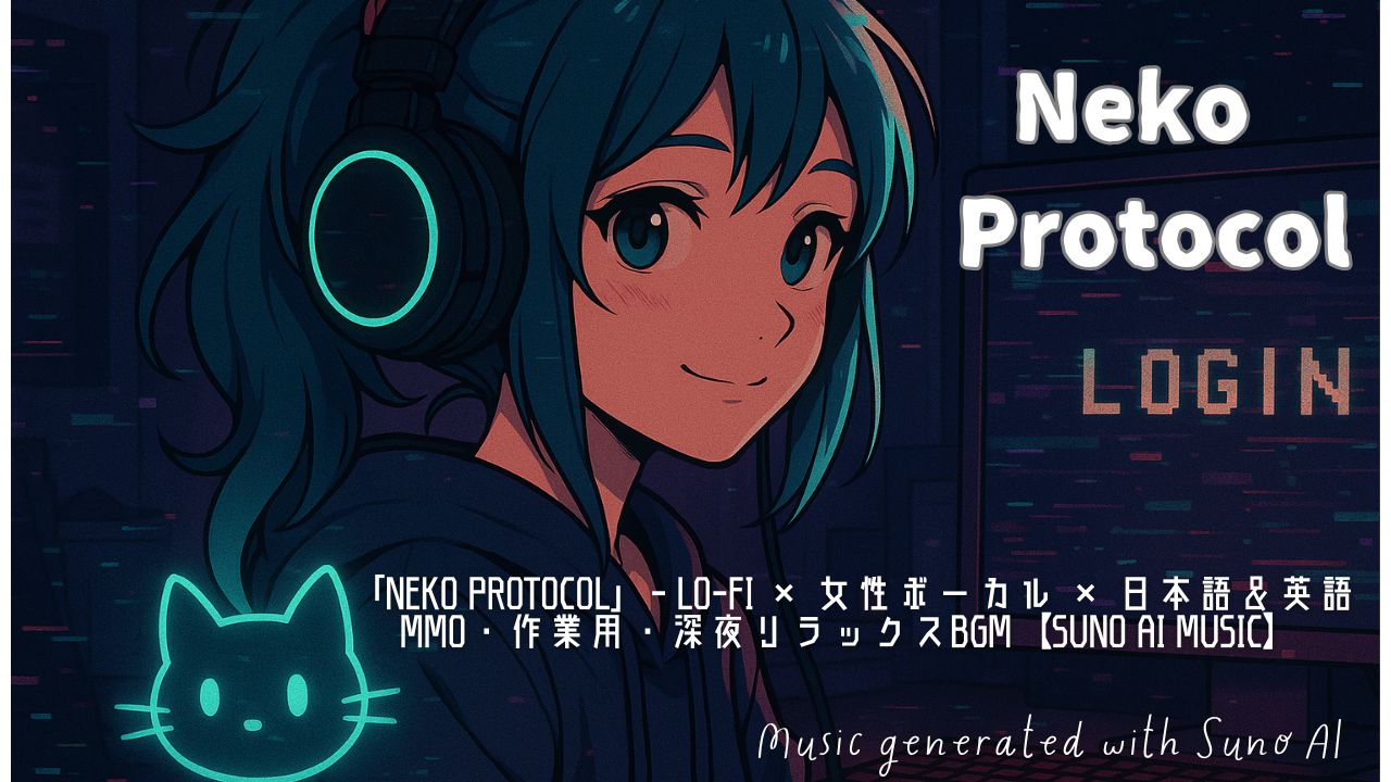 【Neko Protocol】Lo-fi × 女性ボーカル｜MMO・作業に合う日本語英語ミックスBGM【Sunoオリジナル】