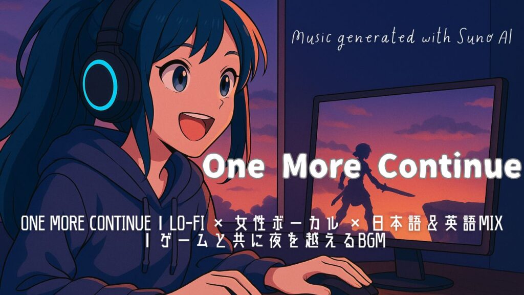 【Lo-fi × 女性ボーカルBGM】One More Continue|深夜のMMOや作業用に最適なSUNO制作のチル系音楽