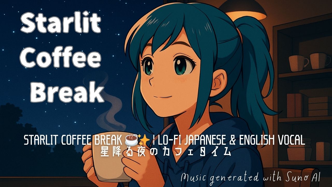 【Lo-fi BGM】Starlit Coffee Break｜日本語＆英語ミックス女性ボーカルで深夜の癒し時間