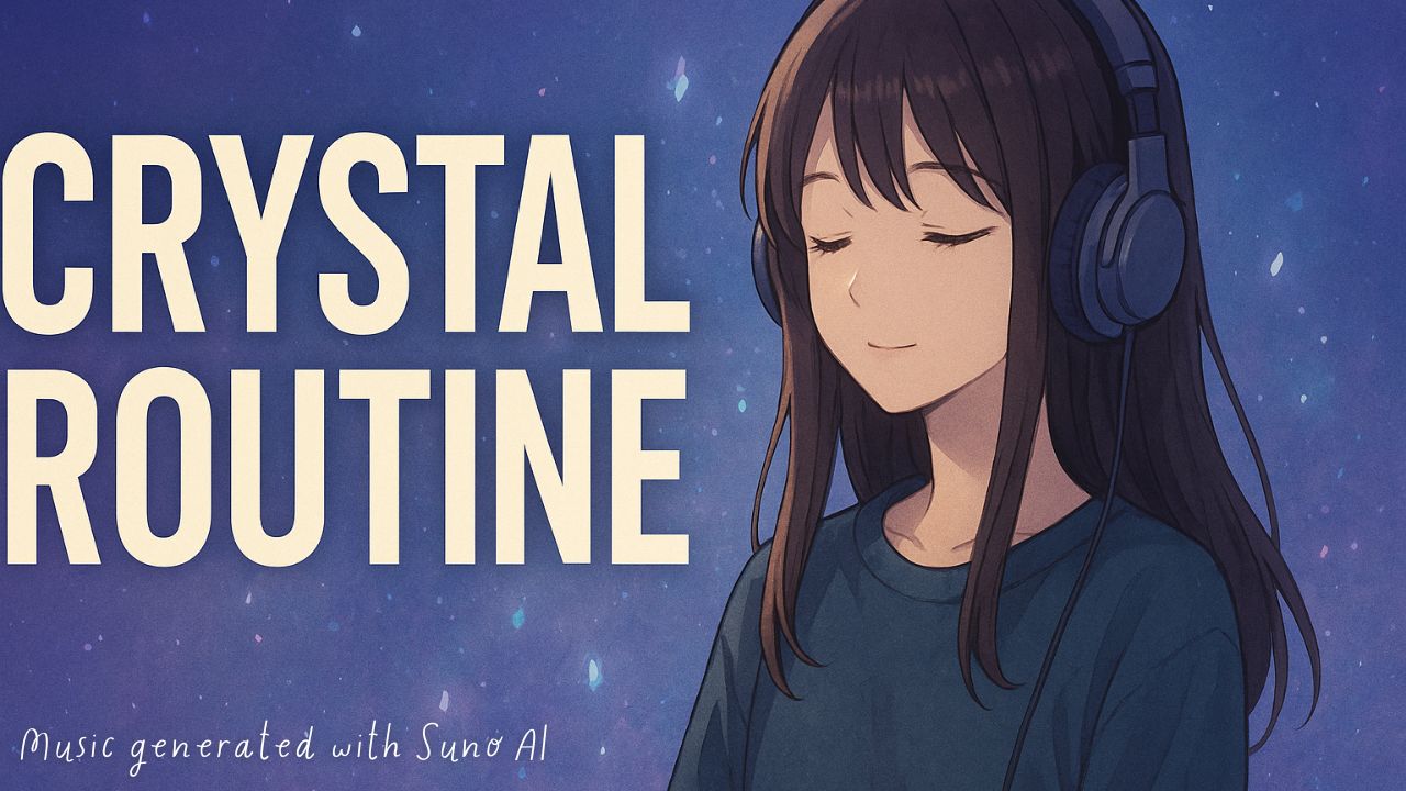 【新曲】Crystal Routine｜女性ボーカル×Lo-fi×Chill EDMの透明感ループBGM【夜ふかし系オタク女子ADA】